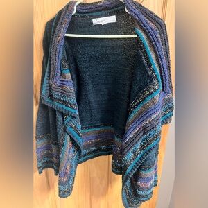 Women's Multicolor Open Front Sweater Small